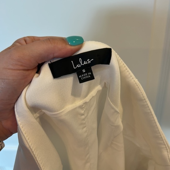 Lulus Ivory Pleated Career Bridal Trouser Pants - Picture 4 of 5